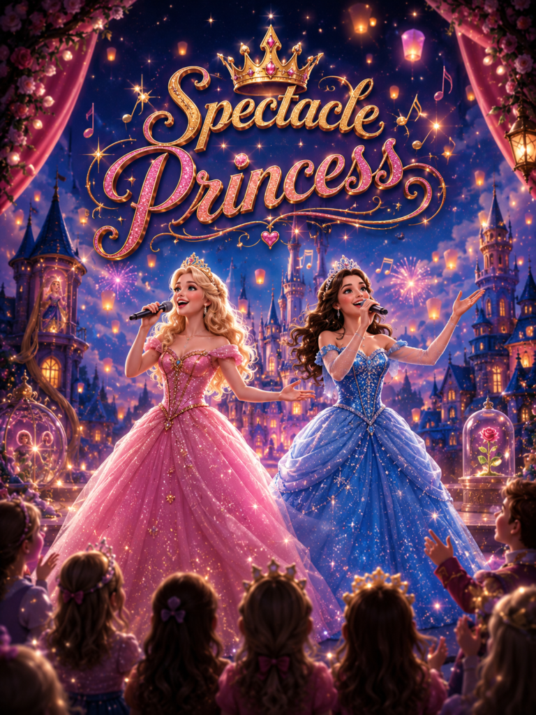 Spectacle musical de princesses inspiré des univers Disney pour enfants en Essonne et Île-de-France